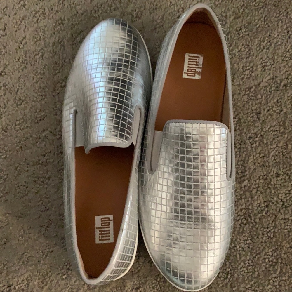 fitflop superskate metallic loafers size 7.5